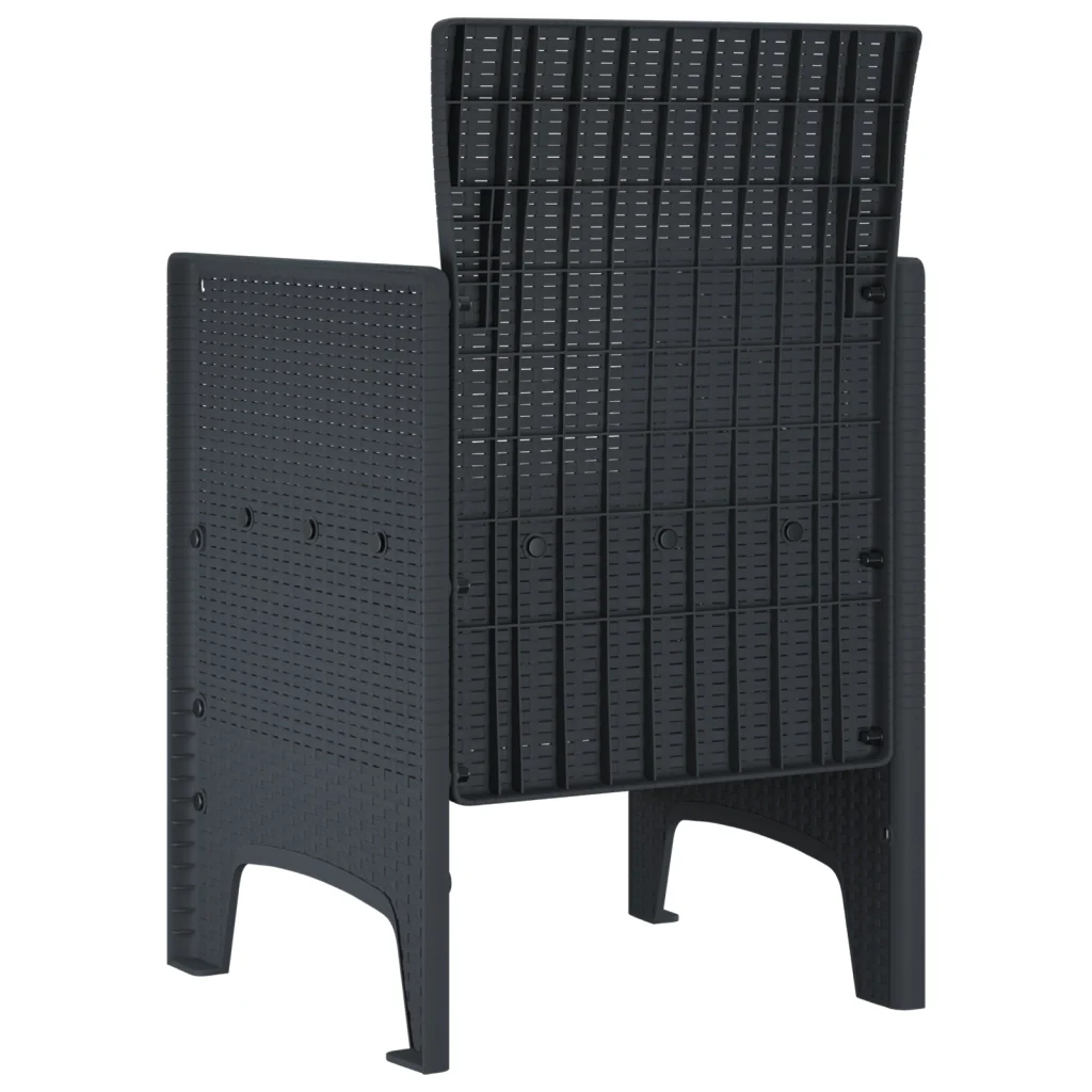 Sedie da Giardino con Cuscini 2 pcs Antracite Poly Rattan - Image 5