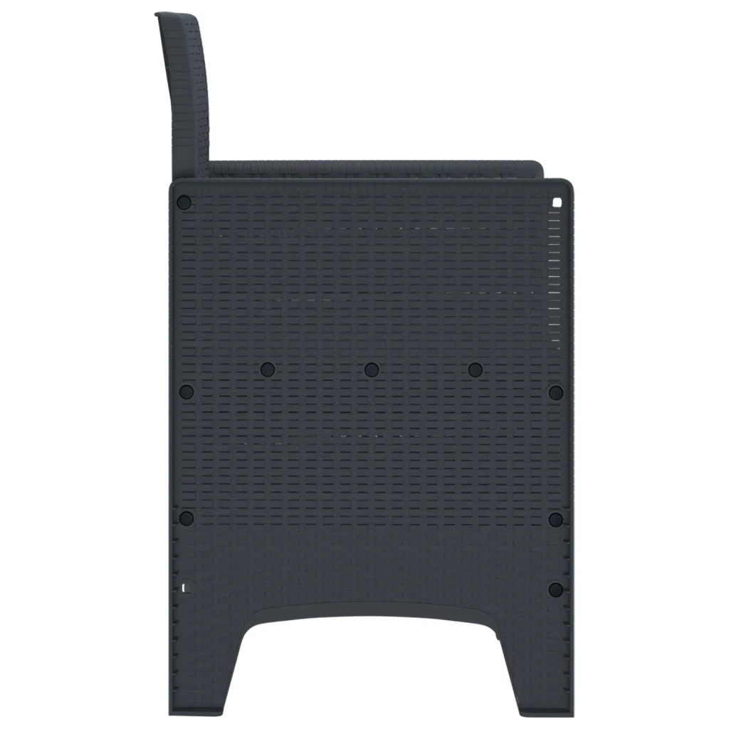 Sedie da Giardino con Cuscini 2 pcs Antracite Poly Rattan - Image 7