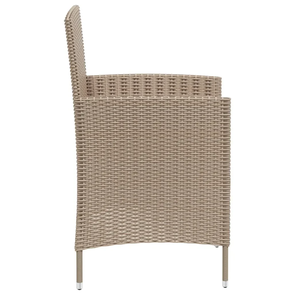 Sedie da Giardino con Cuscini 2 pz in Polyrattan Beige 316684 - Image 3