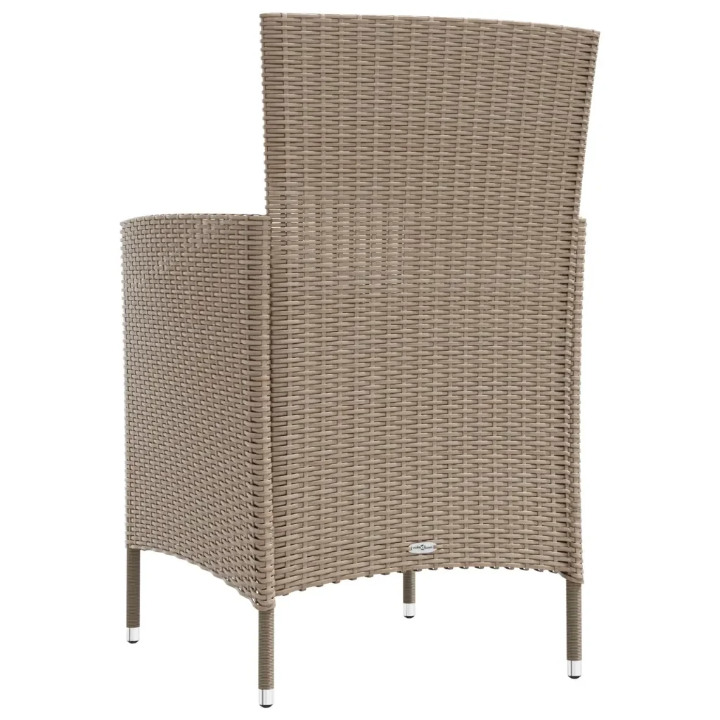 Sedie da Giardino con Cuscini 2 pz in Polyrattan Beige 316684 - Image 4