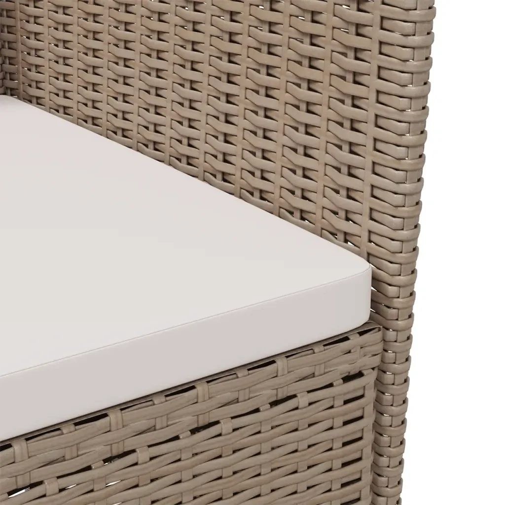 Sedie da Giardino con Cuscini 2 pz in Polyrattan Beige 316684 - Image 5