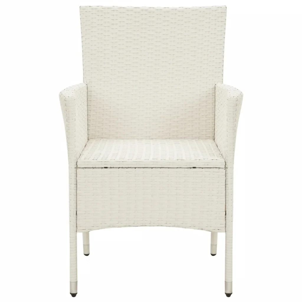 Sedie da Giardino con Cuscini 4 pz in Polyrattan Bianche 316691 - Image 3