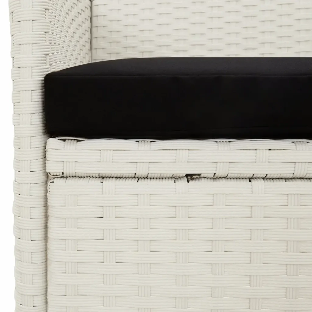 Sedie da Giardino con Cuscini 4 pz in Polyrattan Bianche 316691 - Image 6