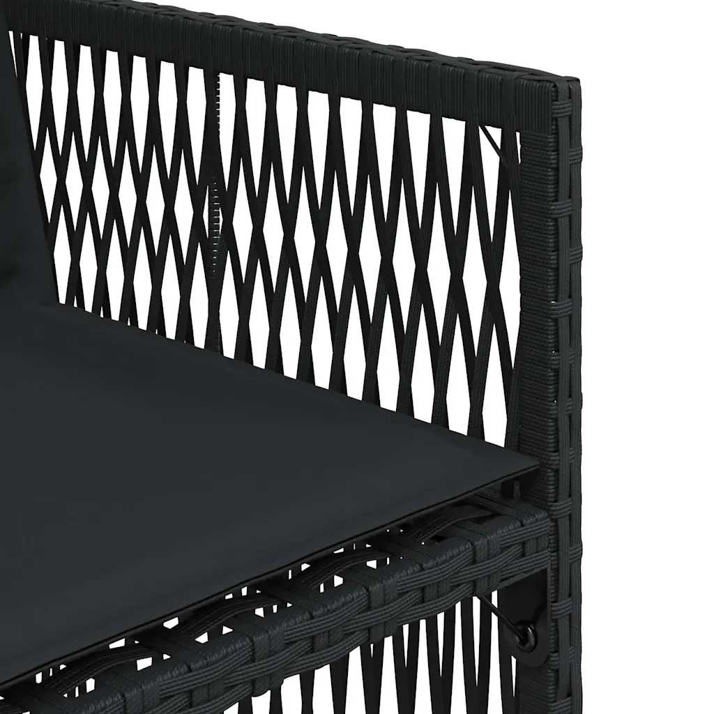 Sedie da Giardino con Cuscini 4 pz Nere in Polyrattan 364967 - Image 10