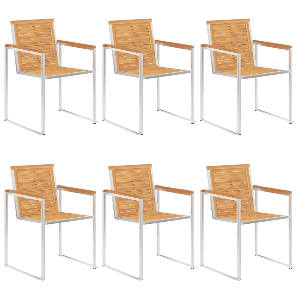 Sedie da Giardino con Cuscini 6 pz in Legno Massello di Teak 3078583 - Image 2