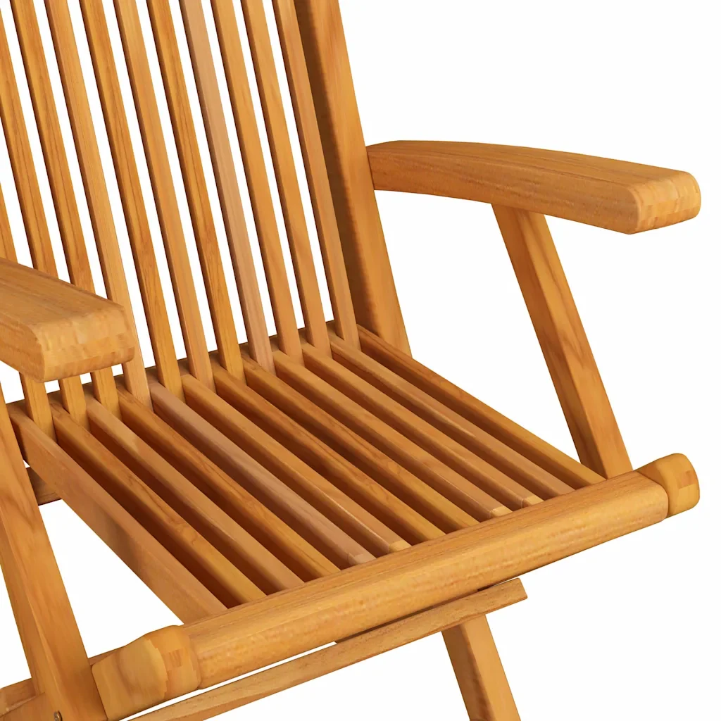 Sedie da Giardino con Cuscini Rossi 2 pz in Massello di Teak 3062493 - Image 4