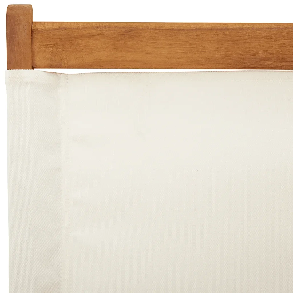Sedie da Giardino Pieghevoli 6pz Bianco Crema Tessuto e Legno 3214638 - Image 10