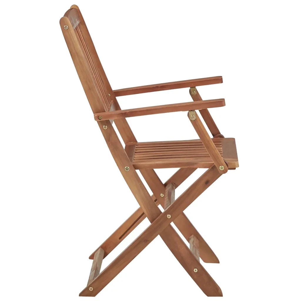 Sedie da Giardino Pieghevoli 8 pz con Cuscini Massello Acacia 3074986 - Image 5