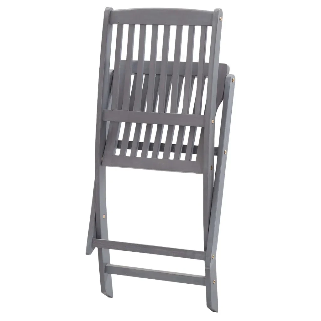 Sedie da Giardino Pieghevoli 8 pz con Cuscini Massello Acacia 3078309 - Image 3