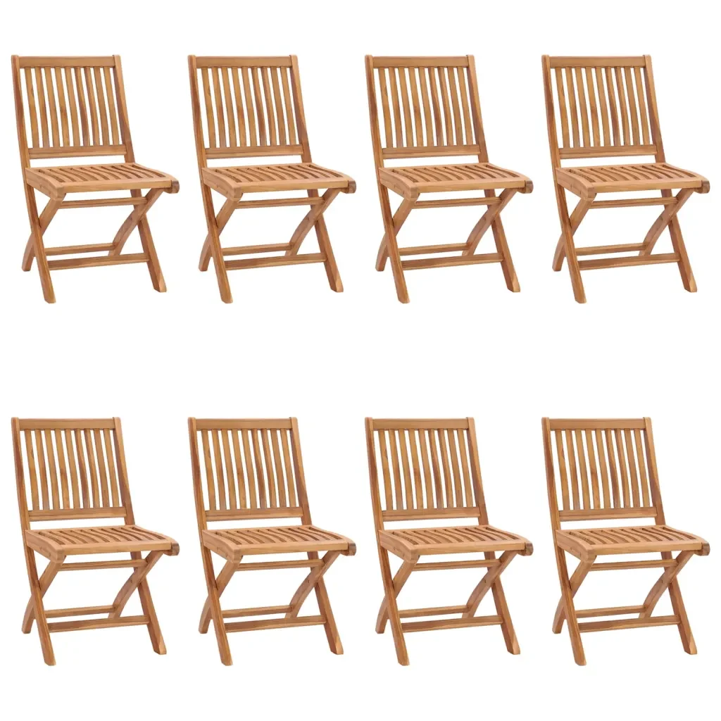 Sedie da Giardino Pieghevoli con Cuscini 8 pz Massello di Teak cod mxl 56280 - Image 3
