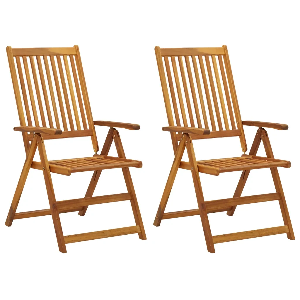 Sedie da Giardino Reclinabili 2 pz con Cuscini Massello Acacia cod mxl 9209 - Image 2
