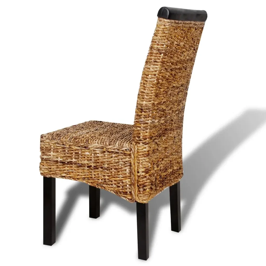 Sedie da Pranzo 2 pz in Abaca e Legno Massello di Mango 243233 - Image 6