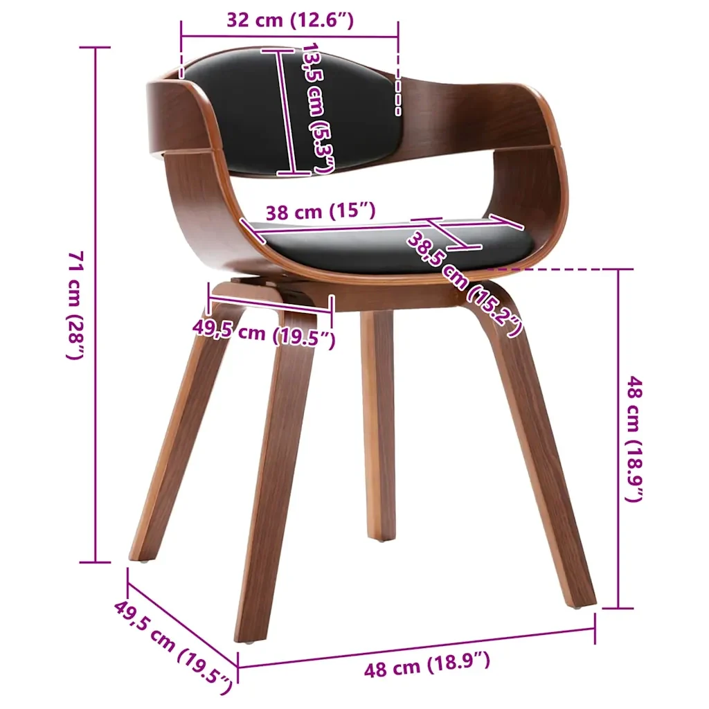 Sedie da Pranzo 2 pz in Legno Piegato e Similpelle 287385 - Image 9