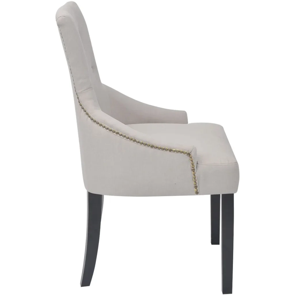 Sedie da Pranzo 4 pz Grigio Crema in Tessuto 272506 - Image 3