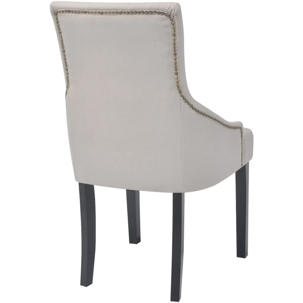 Sedie da Pranzo 4 pz Grigio Crema in Tessuto 272506 - Image 4