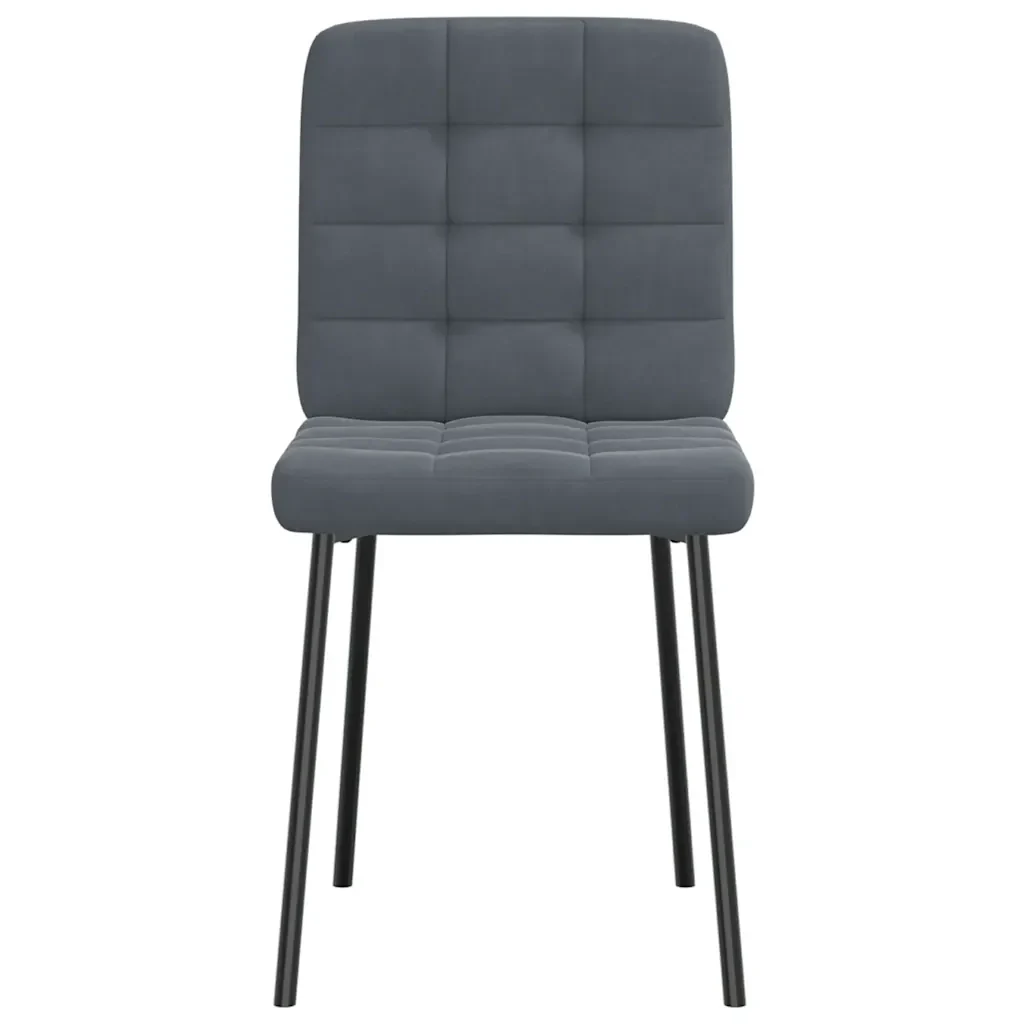 Sedie da Pranzo 4 pz Grigio Scuro in Velluto 3315181 - Image 3