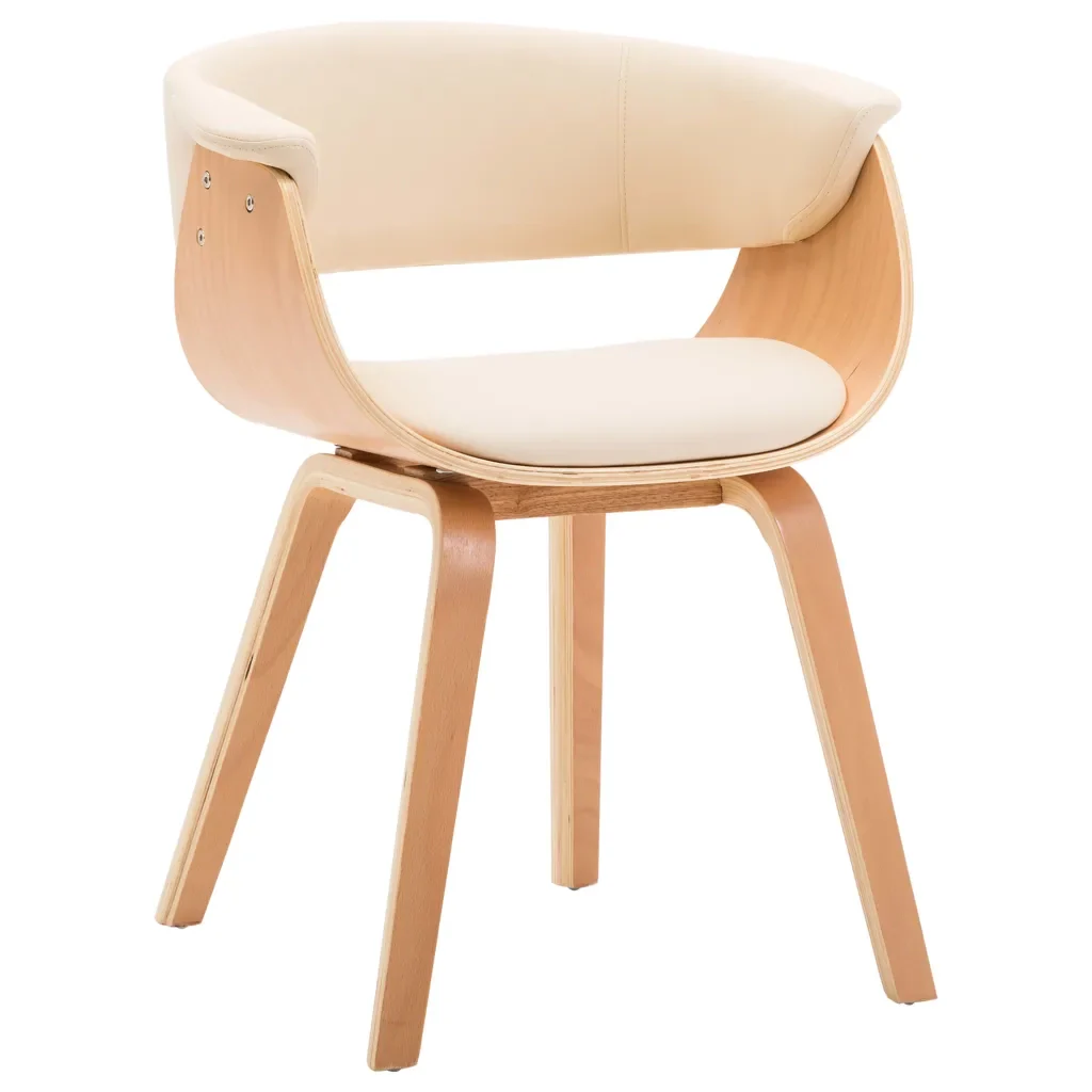 Sedie da Pranzo 6 pz Crema in Legno Piegato e Similpelle 278732 - Image 3