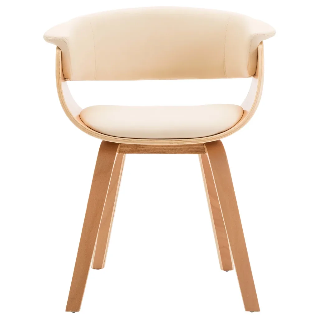 Sedie da Pranzo 6 pz Crema in Legno Piegato e Similpelle 278732 - Image 4