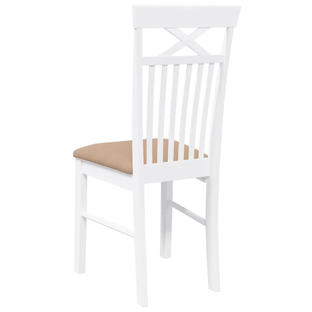 Sedie da Pranzo con Cuscini 2 pz Bianco Legno Massello di Hevea 4102416 - Image 7