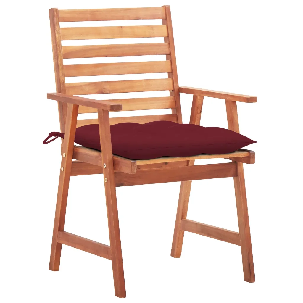 Sedie da Pranzo da Esterni con Cuscini 2 pz Massello di Acacia 3064344