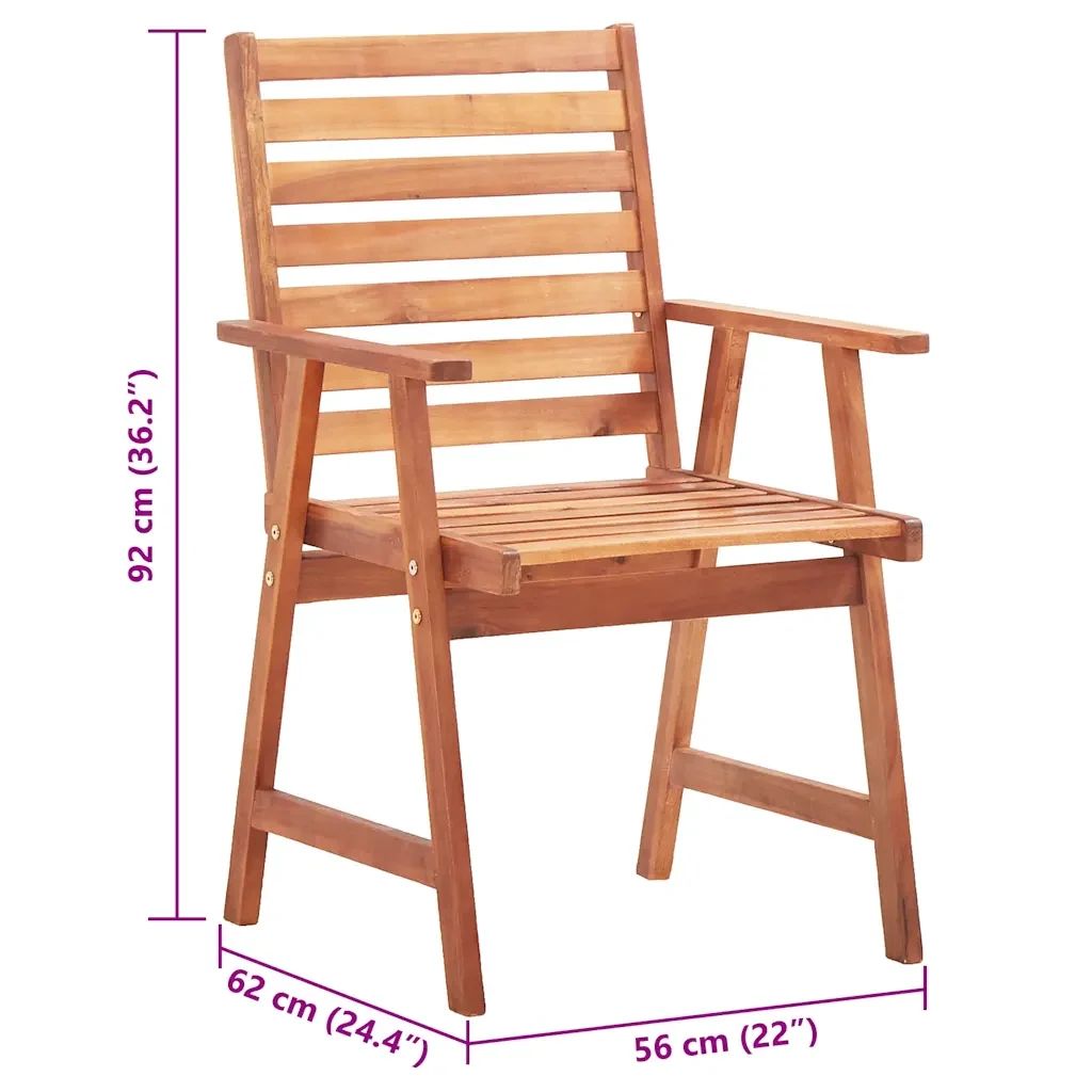 Sedie da Pranzo da Esterni con Cuscini 2 pz Massello di Acacia cod mxl 8115 - Image 10