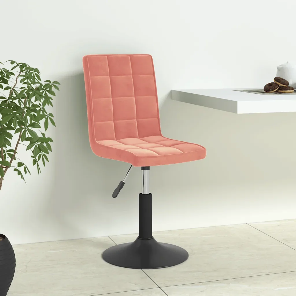 Sedie da Pranzo Girevoli 4 pz Rosa in Velluto 3089294