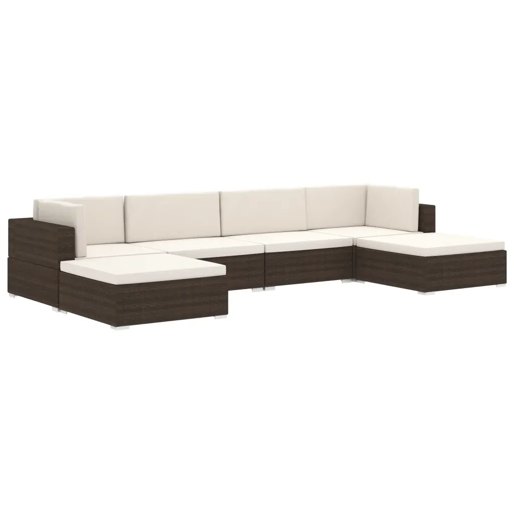 Seduta Centrale Modulare 1 pz con Cuscini in Polyrattan Nero 46796 - Image 5