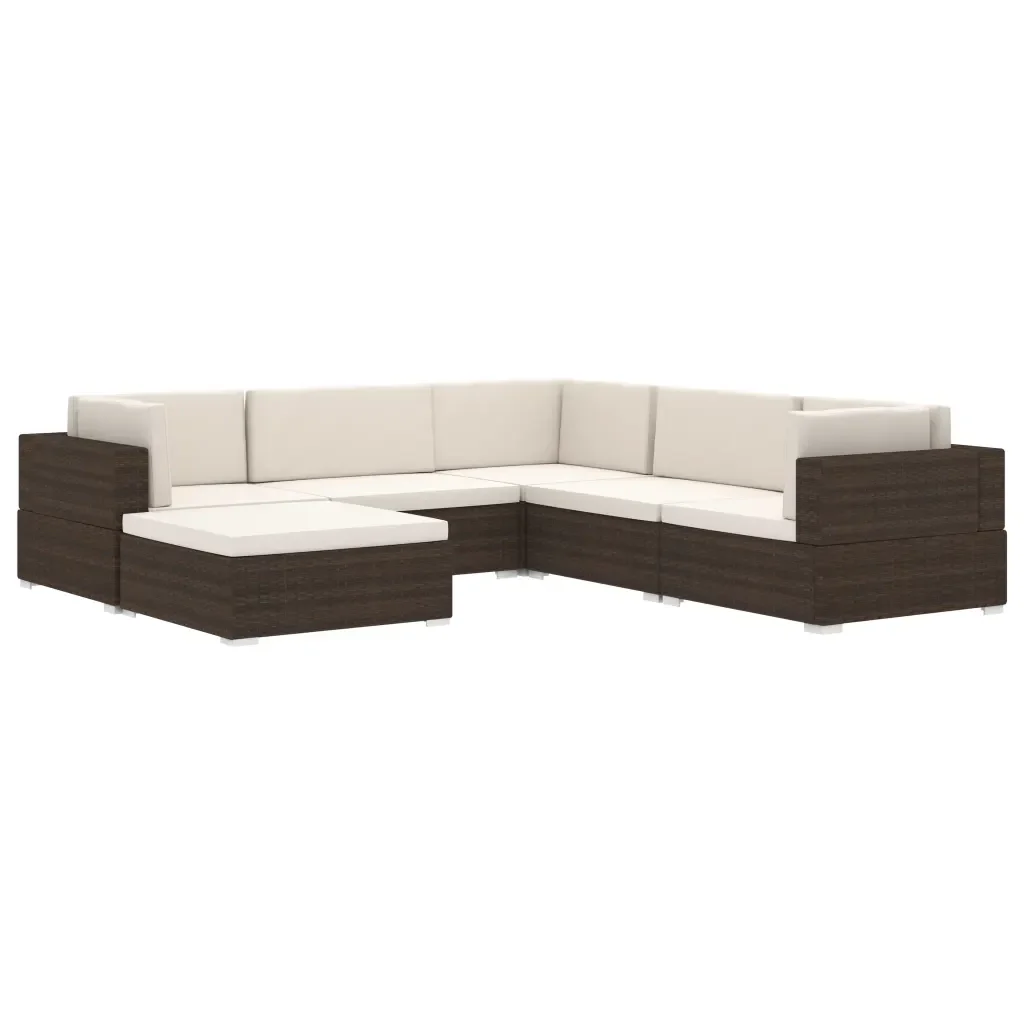 Seduta Centrale Modulare 1 pz con Cuscini in Polyrattan Nero 46796 - Image 6