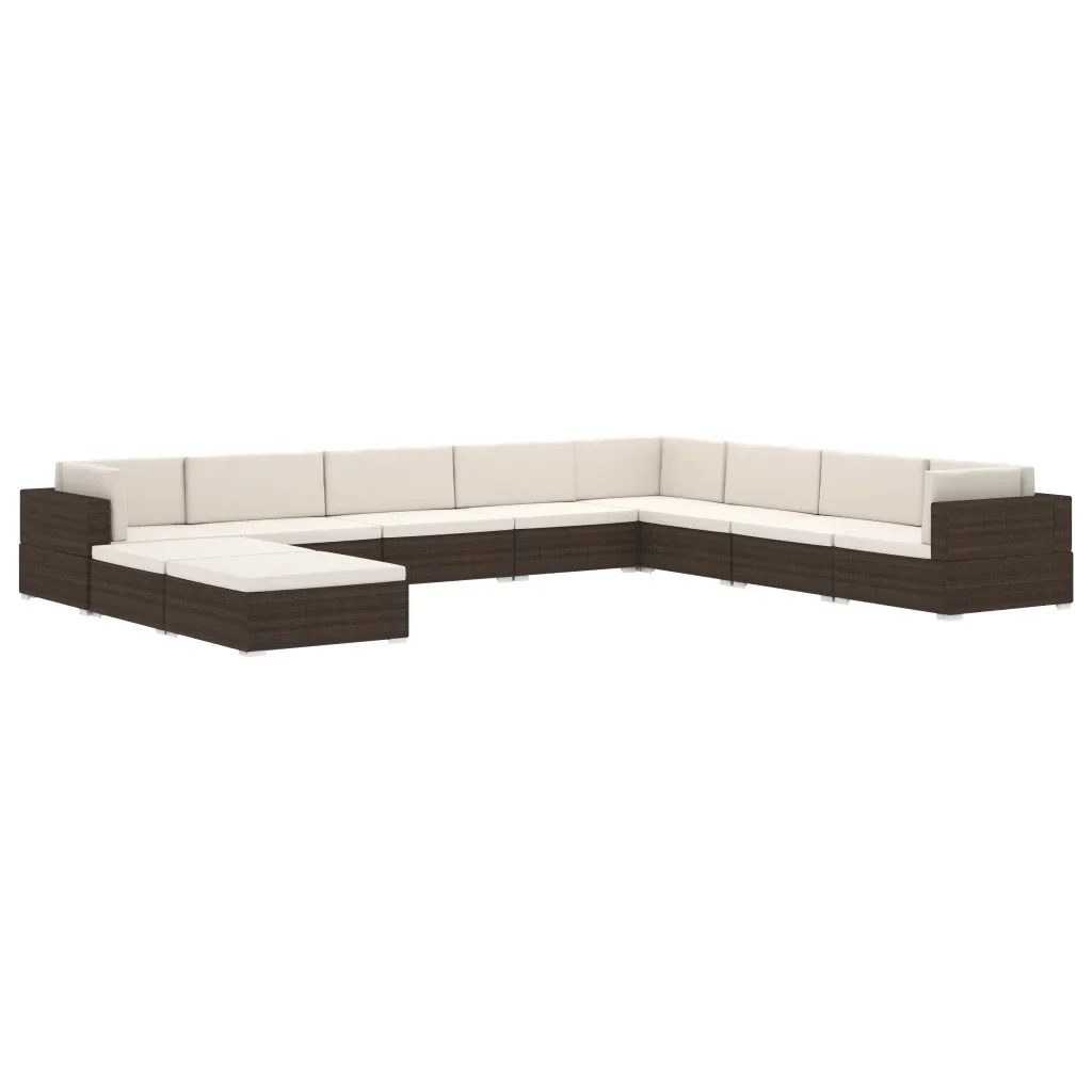 Seduta Centrale Modulare 1 pz con Cuscini in Polyrattan Nero 46796 - Image 7