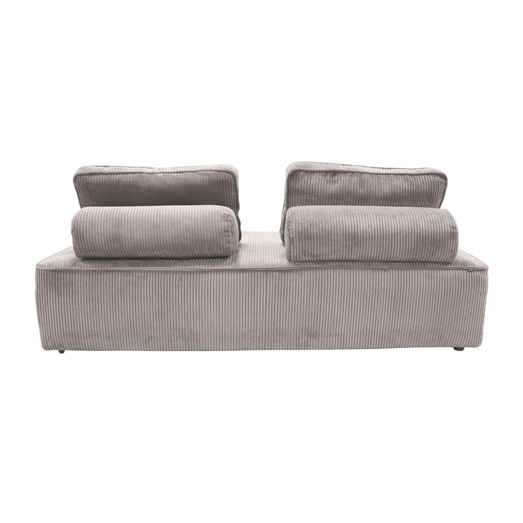 Divano modulare in velluto, 4 posti, grigio chiaro - Image 6