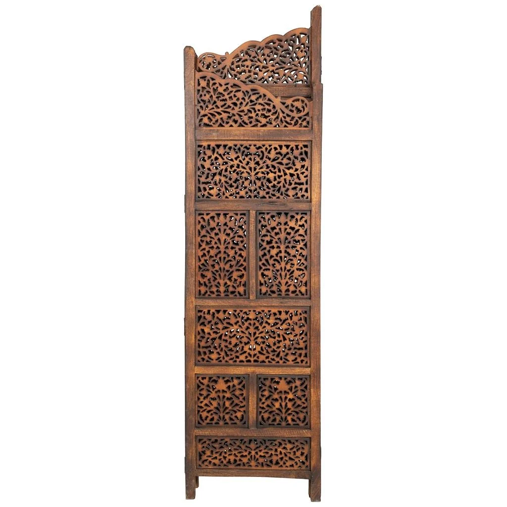 Separè in legno marrone artigianale 50(x4) x 2x180h cm - Image 2