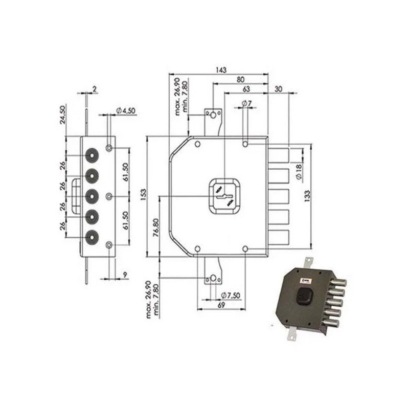 Serratura Sic.Triplice Sx Dm A413 Moia