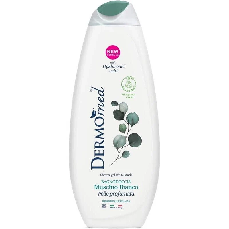 SET 12 PZ DERMOMED BAGNODOCCIA CON ACIDO IALURONICO 650 ML MUSCHIO BIANCO - Image 4
