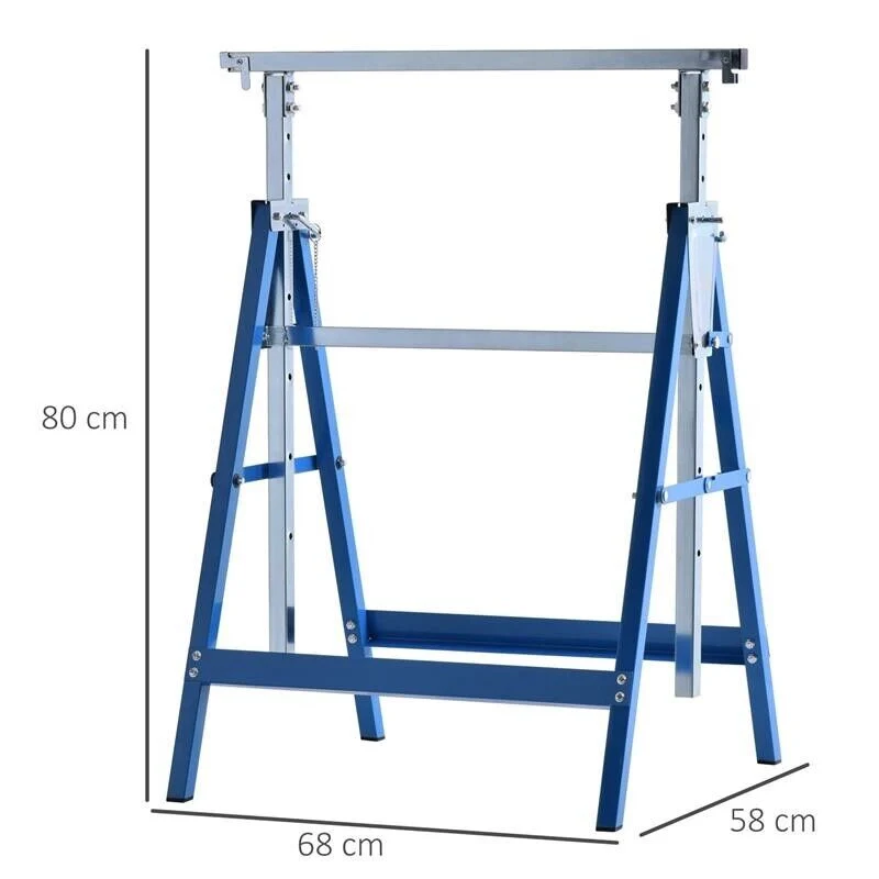 SET 2 CAVALLETTI DA LAVORO PIEGHEVOLI TELESCOPICI IN TUBI D’ACCIAIO 68 X 58 X 80 - Image 9