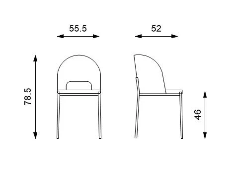Set 2 Sedie 52x55,5xH78,5 cm in Tessuto Greta Arancio - Image 5