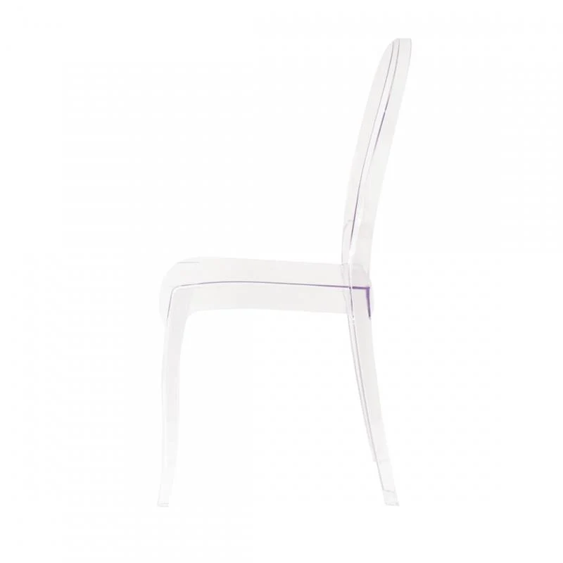 SET 2 SEDIE HALLES IN POLICARBONATO SILHOUETTE CURVE CLASSICHE PER INTERNI COLORE TRASPARENTE 46,1X55X98H CM - Image 2