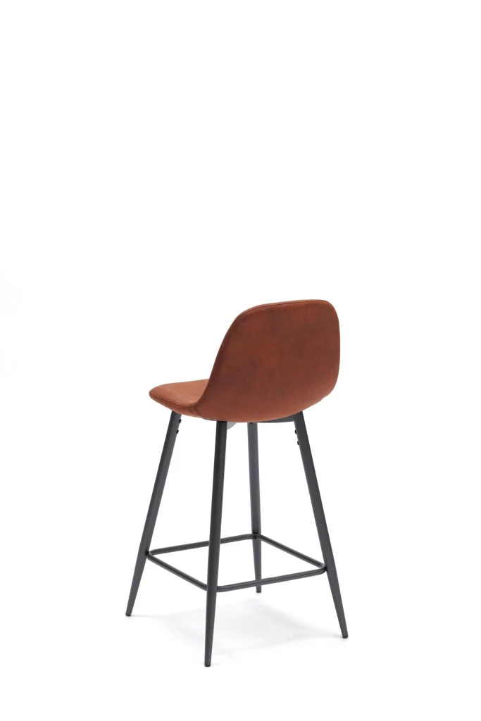 Set 2 Sgabelli 42x52xH93 cm in Similpelle Brigitte Marrone - Image 2