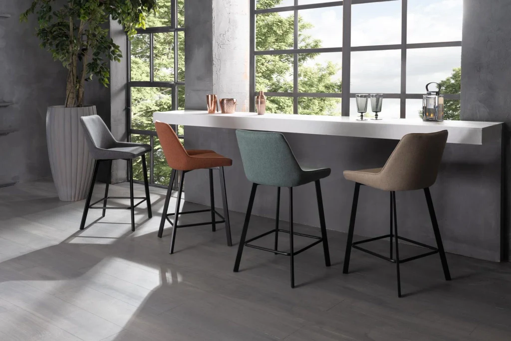 Set 2 Sgabelli 50x44xH94 cm in Tessuto Fox Beige - Image 3