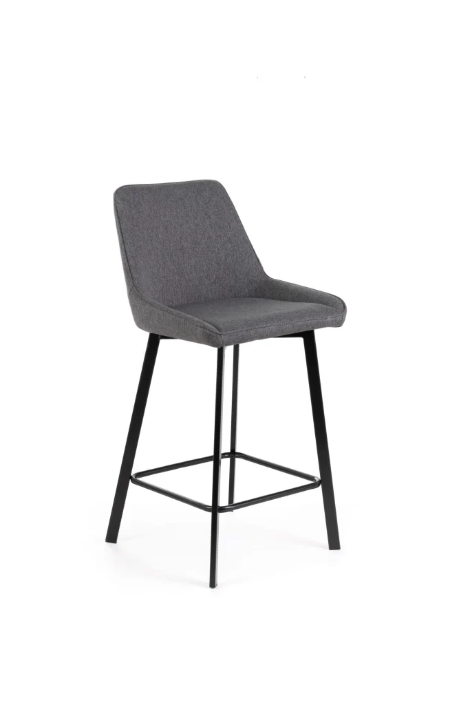 Set 2 Sgabelli 50x44xH94 cm in Tessuto Fox Grigio Scuro - Image 2