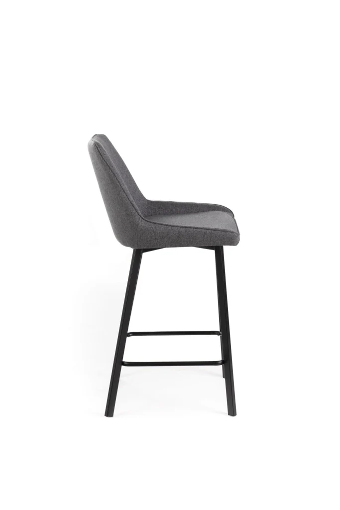 Set 2 Sgabelli 50x44xH94 cm in Tessuto Fox Grigio Scuro - Image 5