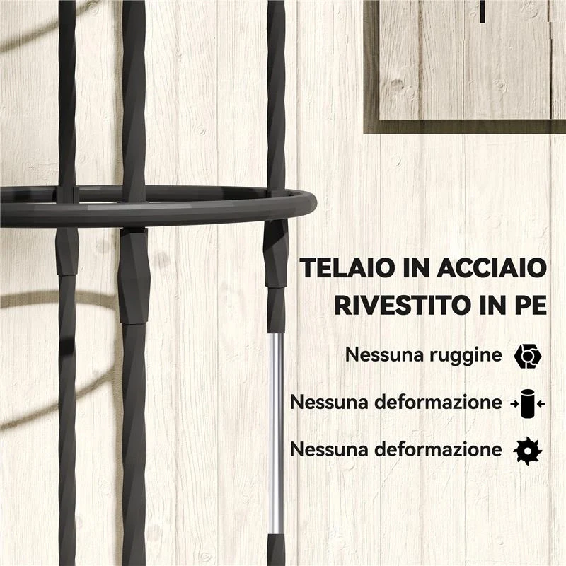 SET 2 SUPPORTI PER PIANTE RAMPICANTI ALTI 1.7 M IN ACCIAIO ANTIRUGGINE CON DECORAZIONI, NERO - Image 6