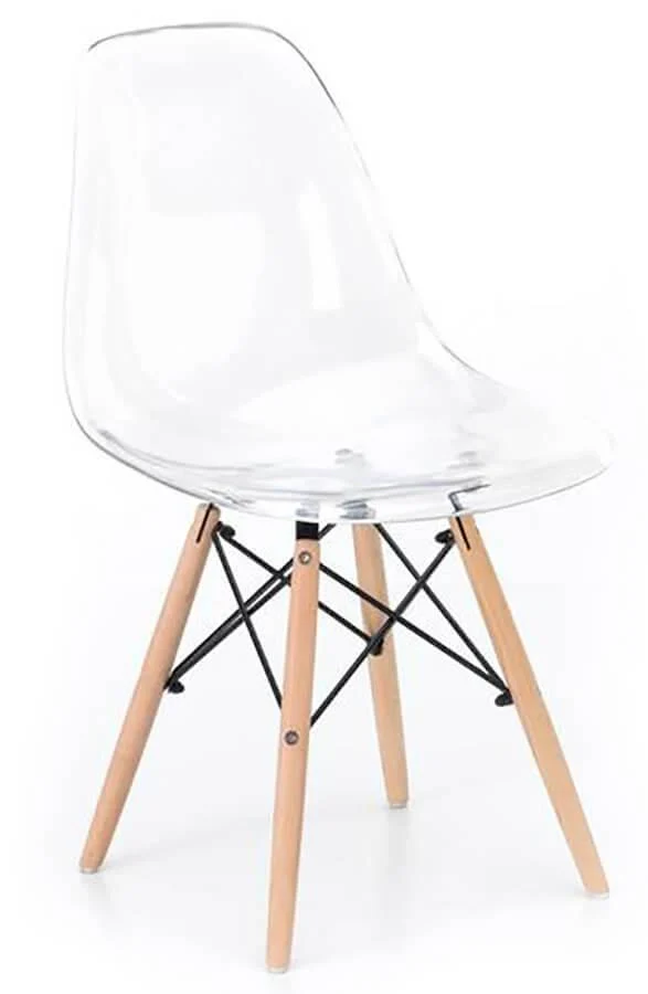 Set 4 Sedie 46x47x82 cm in Legno e Policarbonato Trasparente - Image 2
