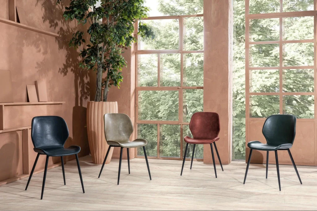 Set 4 Sedie 55x45xH83 cm in Soft-Touch Diana Verde Scuro - Image 3