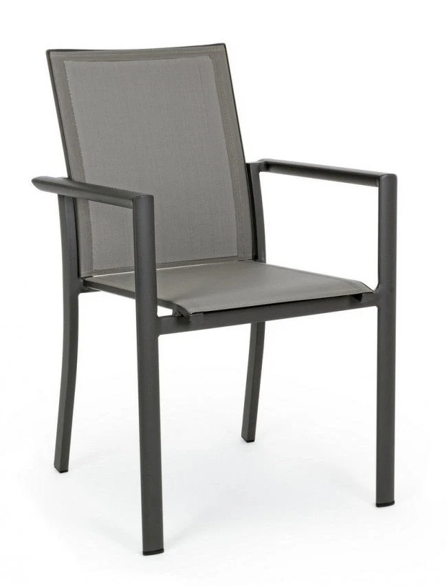 Set 4 Sedie da Giardino 56,2x60x88h cm con Braccioli Konnor Antracite - Image 2