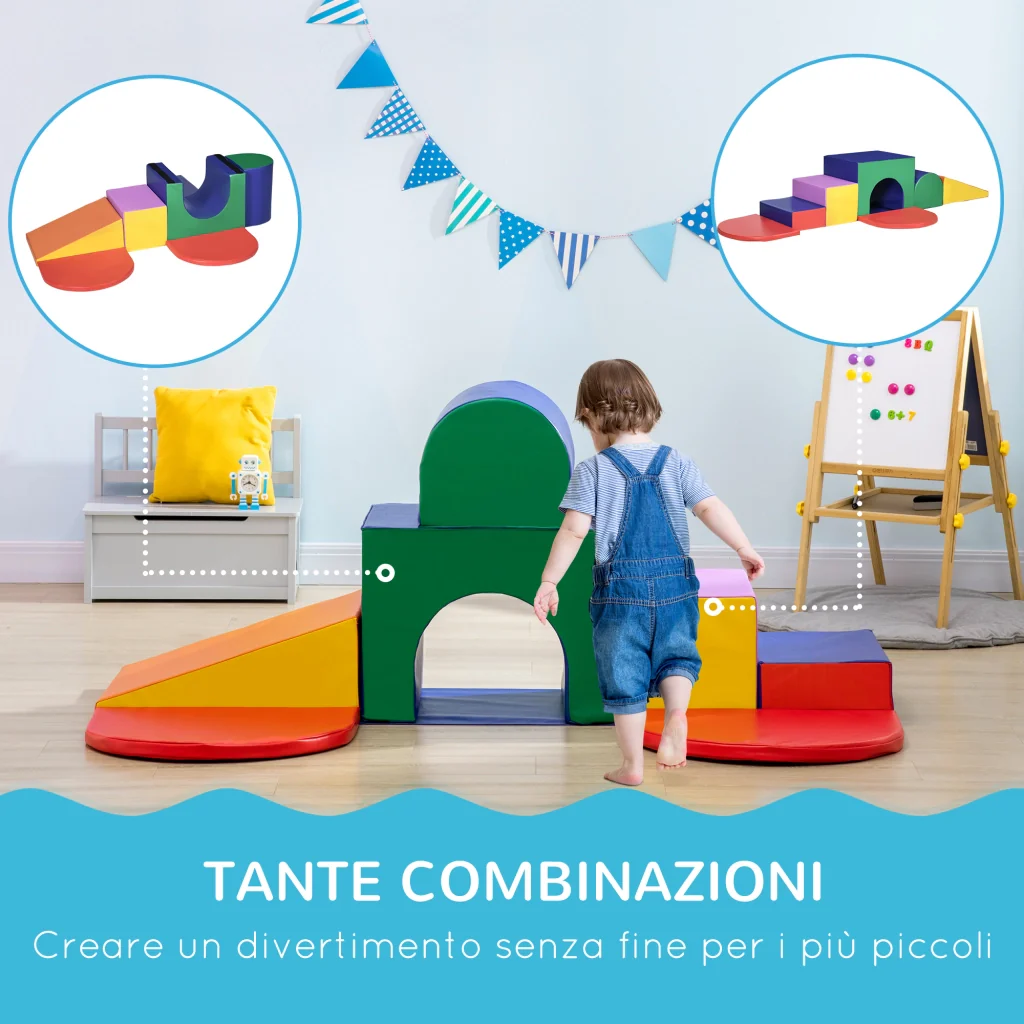 Set 7 Costruzioni Morbide per Bambini 1-3 Anni in PU e EPE Multicolore - Image 6