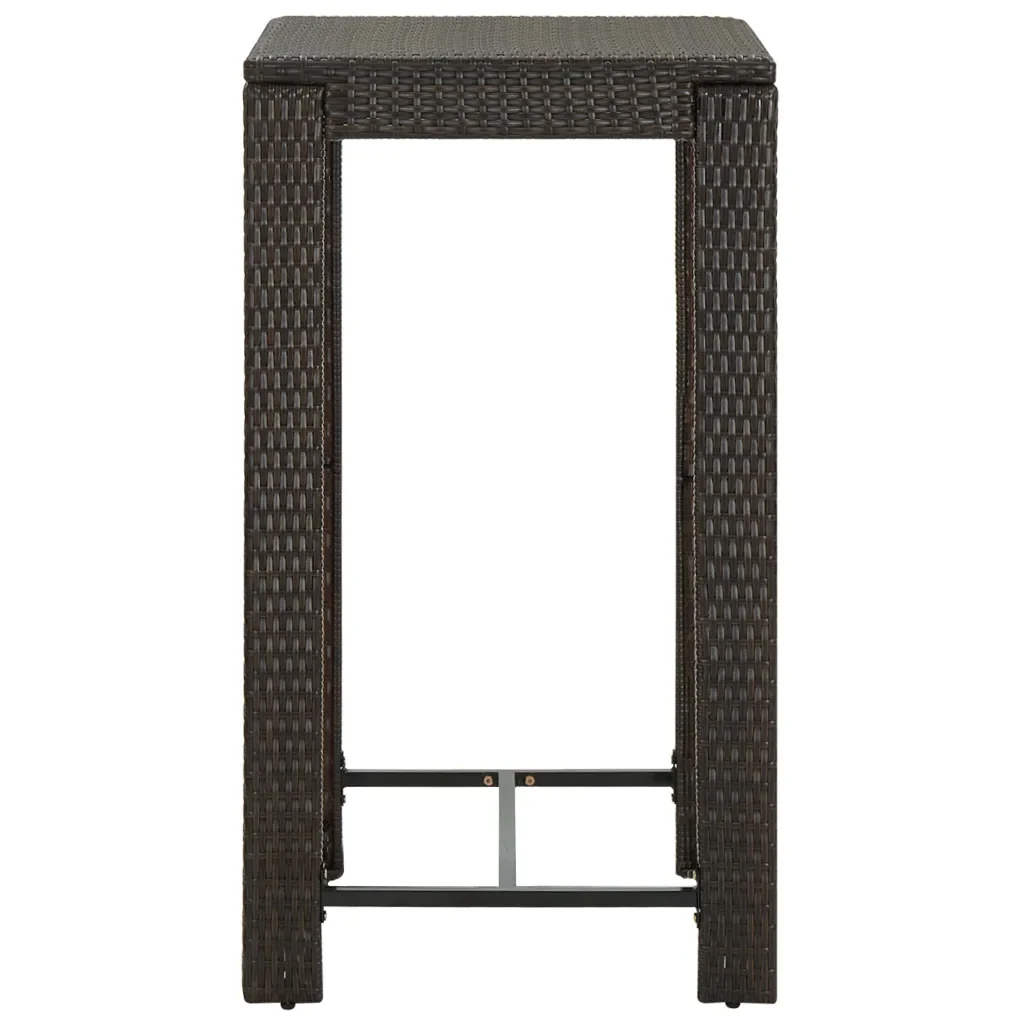 Set Bar da Giardino 3 pz con Cuscini Polyrattan Marrone 3064774 - Image 4