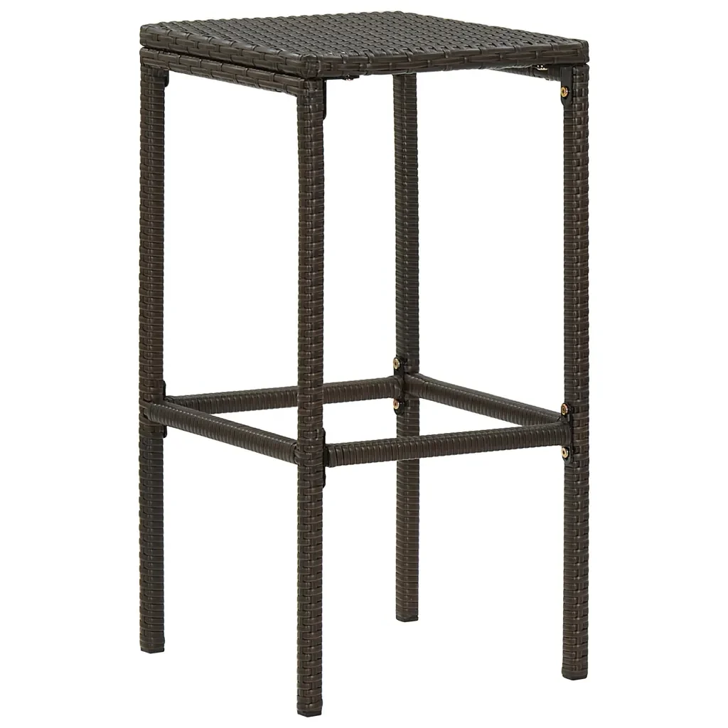 Set Bar da Giardino 3 pz con Cuscini Polyrattan Marrone 3064774 - Image 9