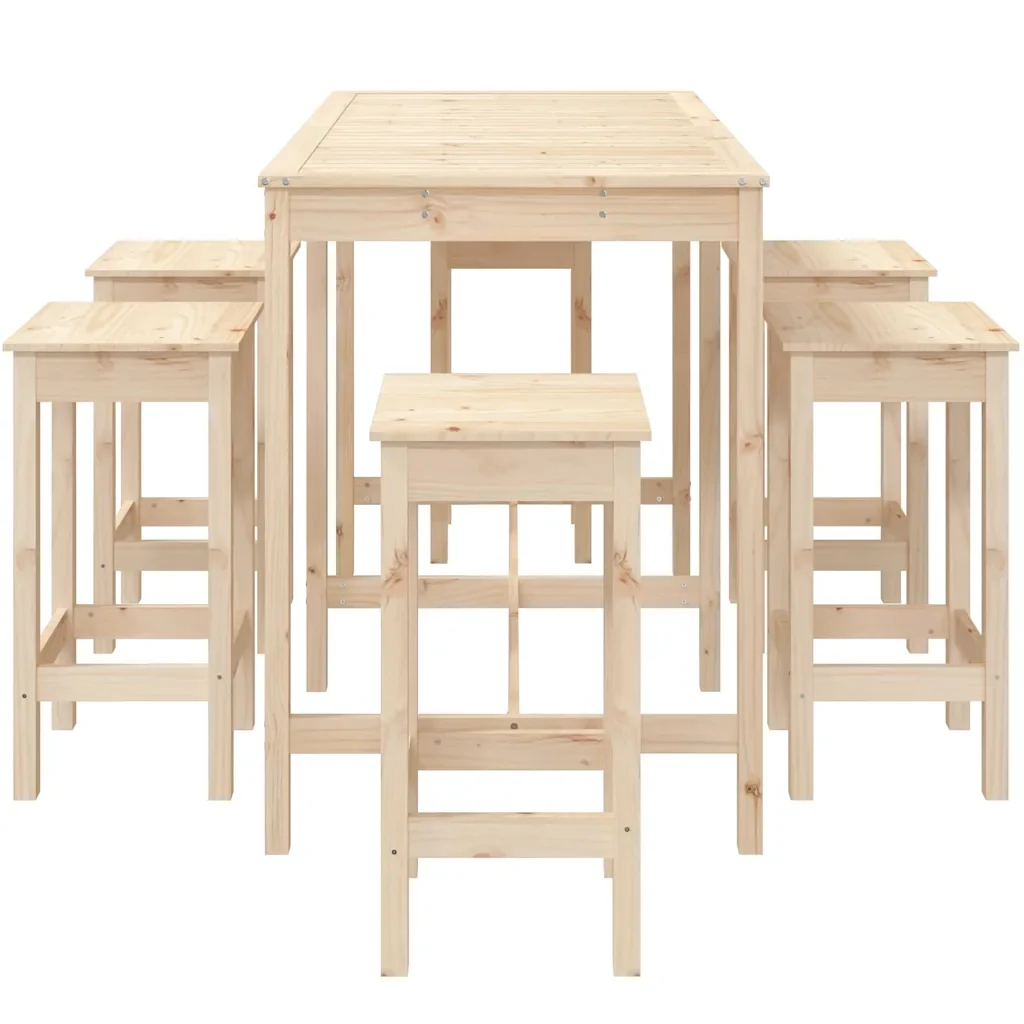 Set Bar da Giardino 7 pz in Legno Massello di Pino 3154755 - Image 5