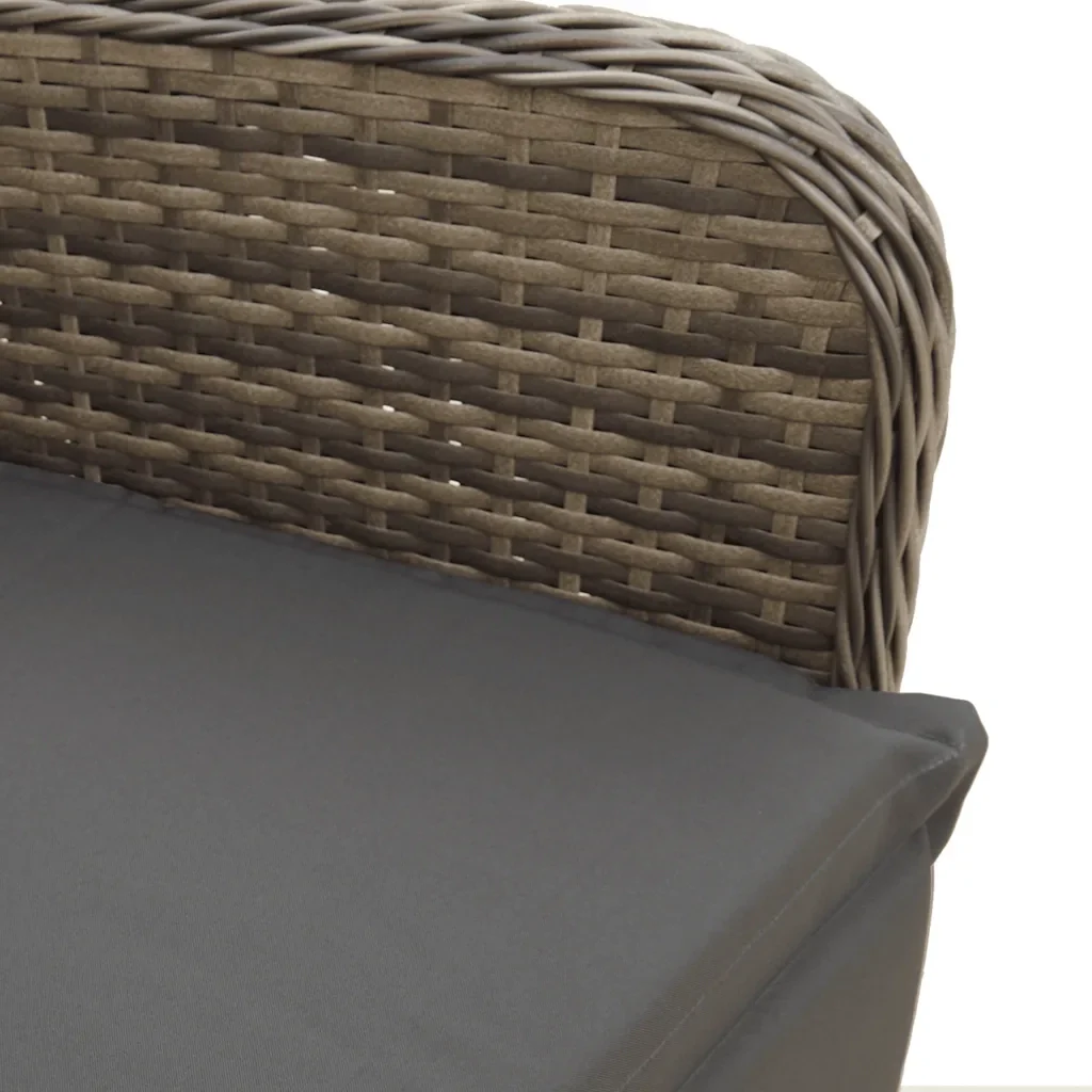 Set Bistrò da Giardino 5 pz con Cuscini in Polyrattan Grigio - Image 5
