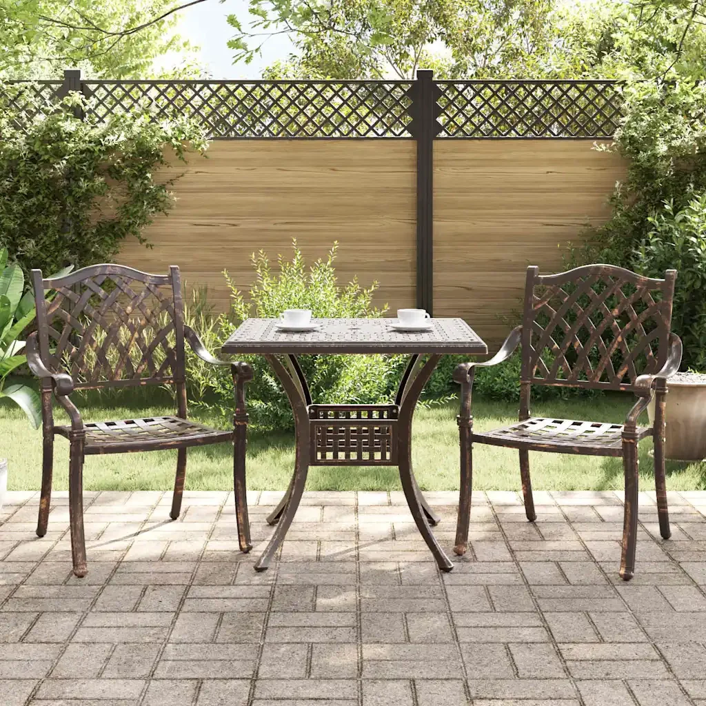 Set di Tavolo da Giardino 3 pcs Bronzo Alluminio pressofuso 3334732
